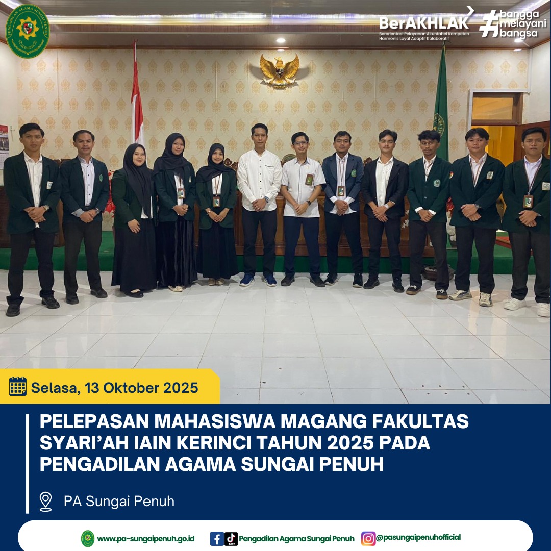 [Perpisahan Mahasiswa Magang Fakultas Syari’ah IAIN Kerinci]