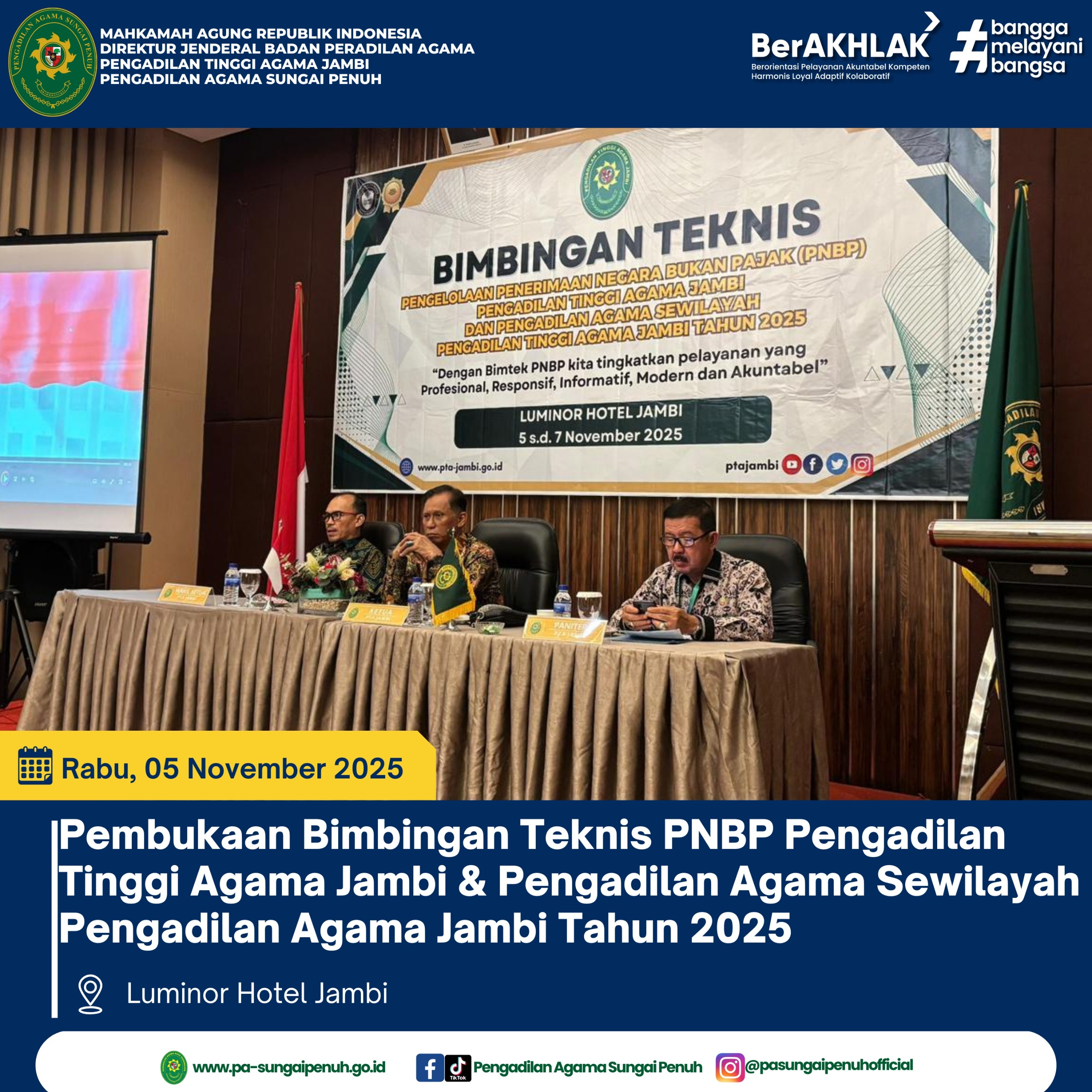 PA Sungai Penuh Ikuti Bimbingan Teknis Pengelolaan PNBP se-Wilayah PTA Jambi